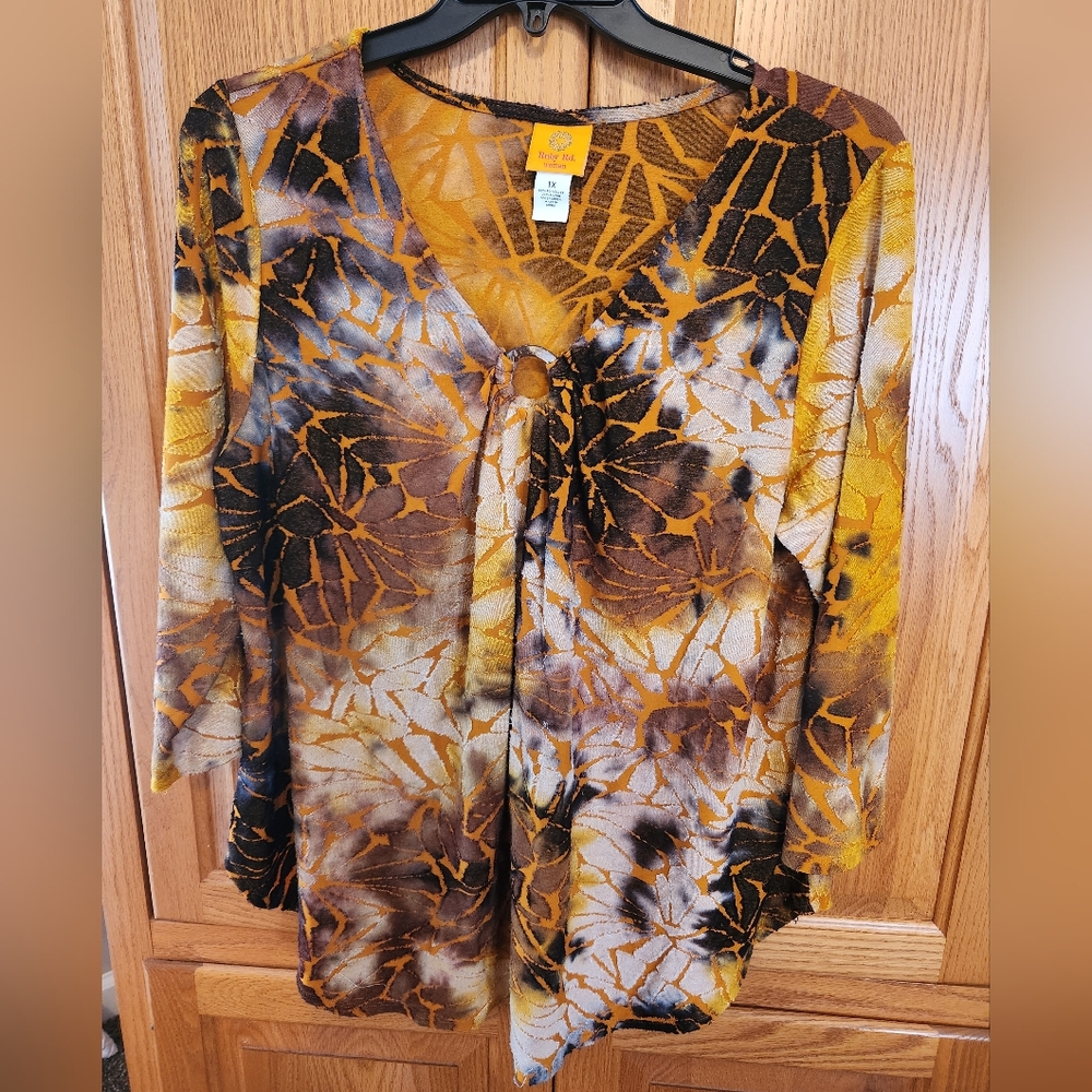 Ruby Rd , Tunic Top, 3/4 Sleeve, Size 1x - image 1